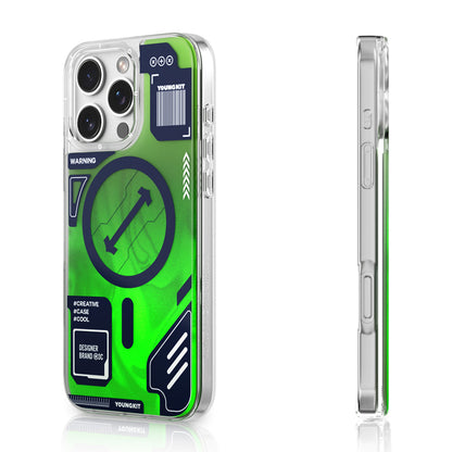 Apple iPhone 16 Pro Max Kılıf M-safe Şarj Özellikli Parlak Kumlu Sıvılı Tasarımlı Galaxy Fantasy Serisi Kapak - Görsel 3