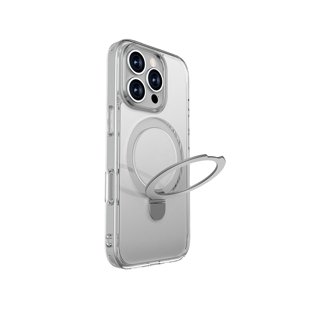 Apple iPhone 16 Pro Max Kılıf M-safe Şarj Özellikli Raptic Air Stand Serisi Buzlu Transparan Tasarımlı Standlı Kapak - Görsel 2