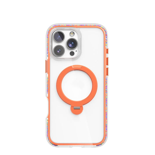 Apple iPhone 16 Pro Max Kılıf M-safe Şarj Özellikli Raptic AirJoy Serisi Boncuk Tasarımlı 360 Derece Dönebilen Standlı Kapak