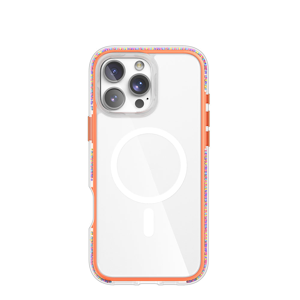 Apple iPhone 16 Pro Max Kılıf M-safe Şarj Özellikli Raptic AirJoy Serisi Boncuk Tasarımlı Şeffaf Kapak - Görsel 2
