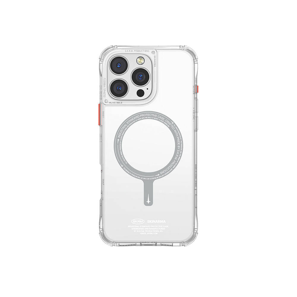Apple iPhone 16 Pro Max Kılıf M-safe Şarj Özellikli Şeffaf Airbag Tasarımlı Skinarma Saido Kapak - Görsel 2