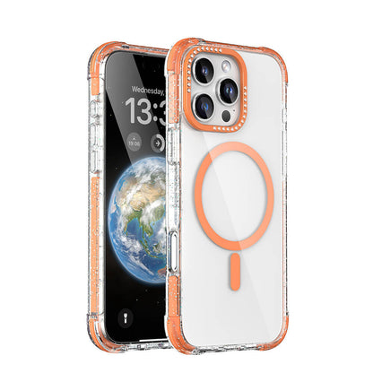 Apple iPhone 16 Pro Max Kılıf M-safe Şarj Özellikli Taşlı ve Simli Tasarım Mutural Blink Kapak - Görsel 5