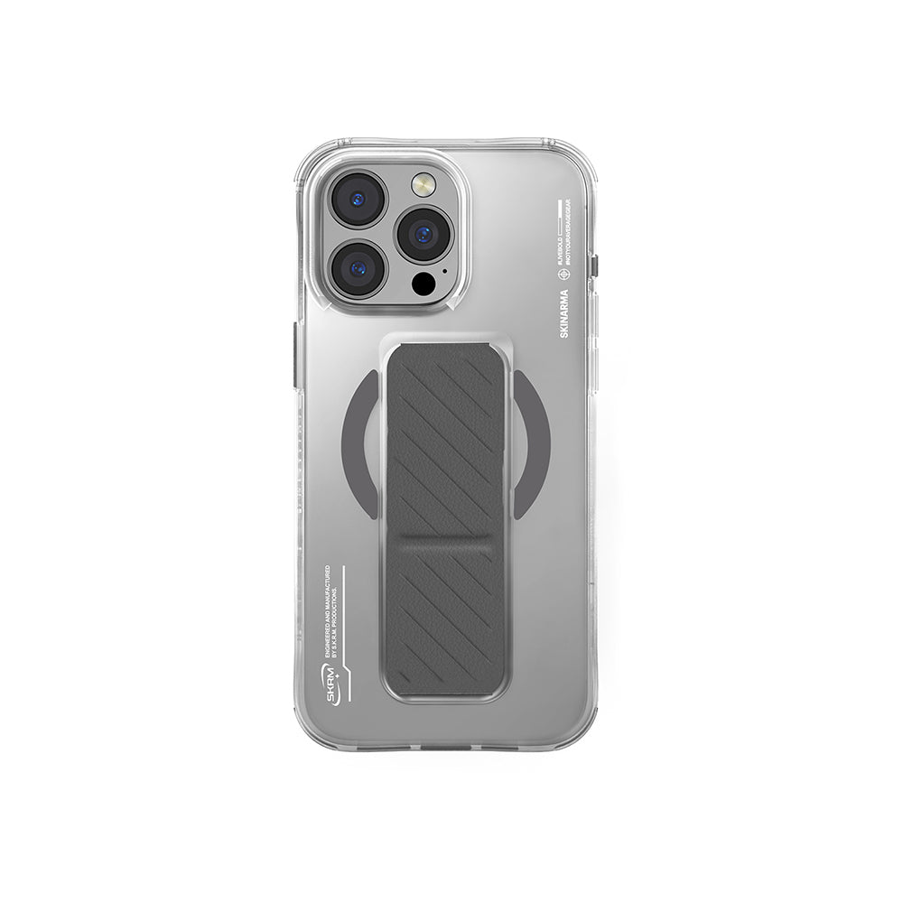 Apple iPhone 16 Pro Max Kılıf M-safe Şarj Özellikli Teknoloji Desenli Standlı Skinarma Axon Kapak - Görsel 4