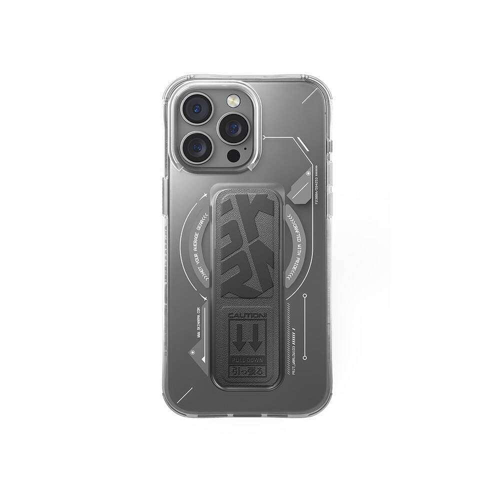 Apple iPhone 16 Pro Max Kılıf M-safe Şarj Özellikli Teknoloji Desenli Standlı Skinarma Helio Kapak - Görsel 2