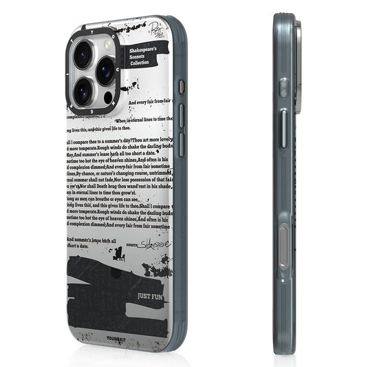 Apple iPhone 16 Pro Max Kılıf M-safe Şarj Özellikli Youngkit Literary Serisi Shakespeare Kapak