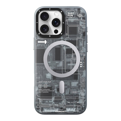 Apple iPhone 16 Pro Max Kılıf M-safe Şarj Özellikli Youngkit Technology Serisi Kapak - Görsel 3
