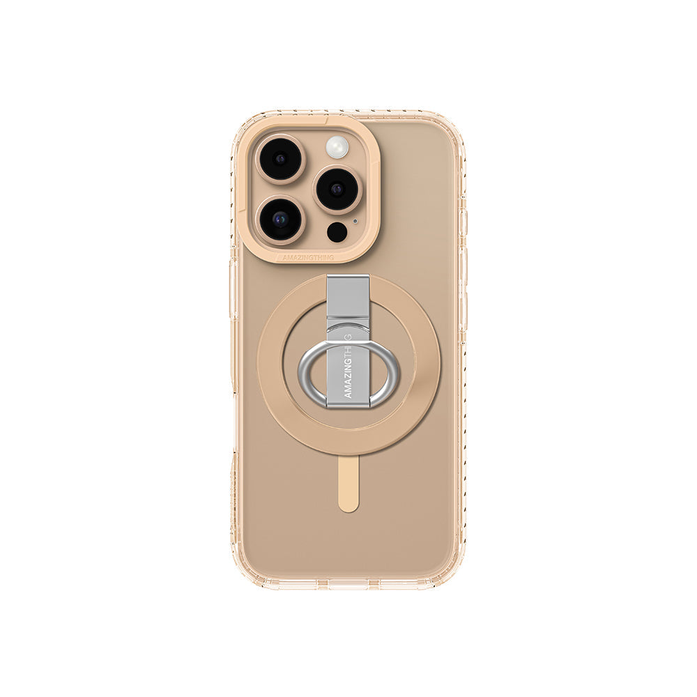Apple iPhone 16 Pro Max Kılıf M-safe Şarj Özellikli Yüzük Standlı Amazingthing Titan Pro Serisi Kapak - Görsel 3