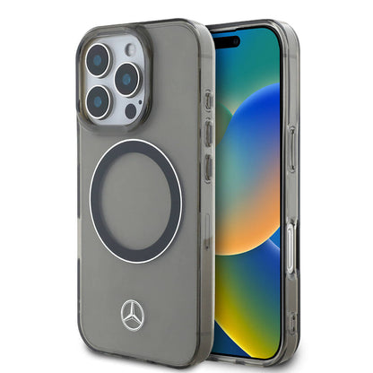 Apple iPhone 16 Pro Max Kılıf Mercedes Benz Orjinal Lisanslı M-safe Şarj Özellikli Saydam Yüzey Silver Ring Kapak - Görsel 2