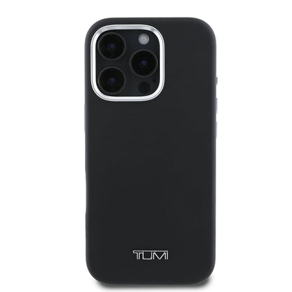 Apple iPhone 16 Pro Max Kılıf TUMI Orjinal Lisanslı M-safe Şarj Özellikli Metal Yazı Logolu PU Deri Kapak - Görsel 2