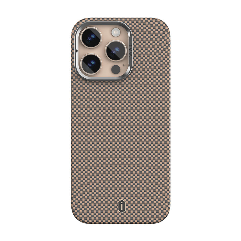 Apple iPhone 16 Pro Max Kılıf Wiwu DCC-208 M-safe Şarj Özellikli Kamera Standlı Aramid Fiber Tasarım Kevlar Kapak - Görsel 4