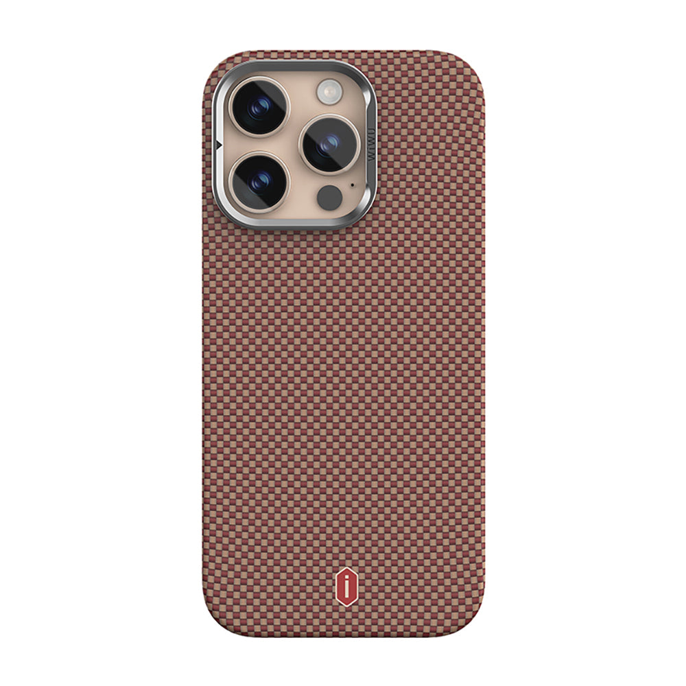 Apple iPhone 16 Pro Max Kılıf Wiwu DCC-208 M-safe Şarj Özellikli Kamera Standlı Aramid Fiber Tasarım Kevlar Kapak - Görsel 3
