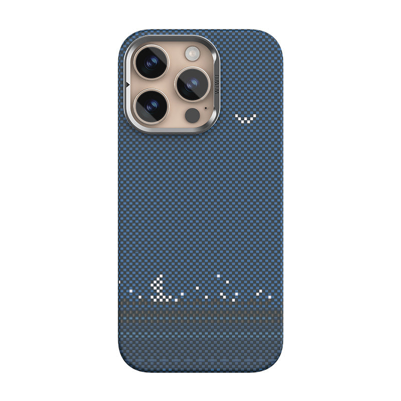Apple iPhone 16 Pro Max Kılıf Wiwu DCC-209 M-safe Şarj Özellikli Kamera Standlı Aramid Fiber Tasarım Kevlar Kapak - Görsel 2