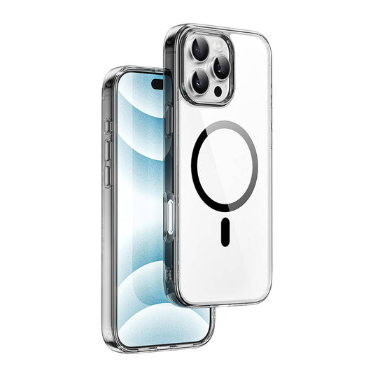 Apple iPhone 16 Pro Max Kılıf Wiwu MCC-101 iShield Pro Serisi M-safe Şarj Özellikli Crystal Sert PC Kapak