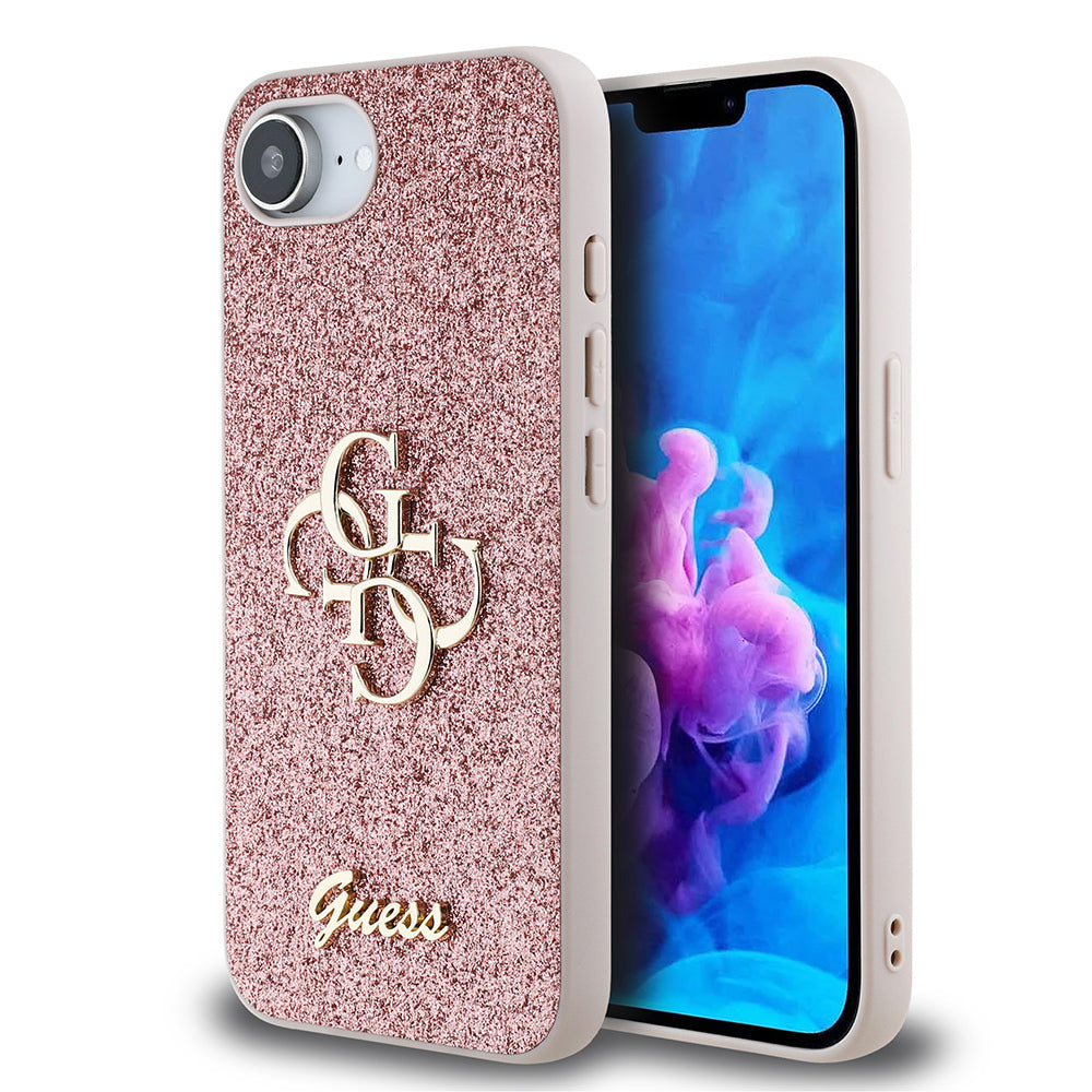 Apple iPhone 16E Kılıf Guess Orjinal Lisanslı 4G Büyük Metal Logolu Glitter Kapak - Görsel 2