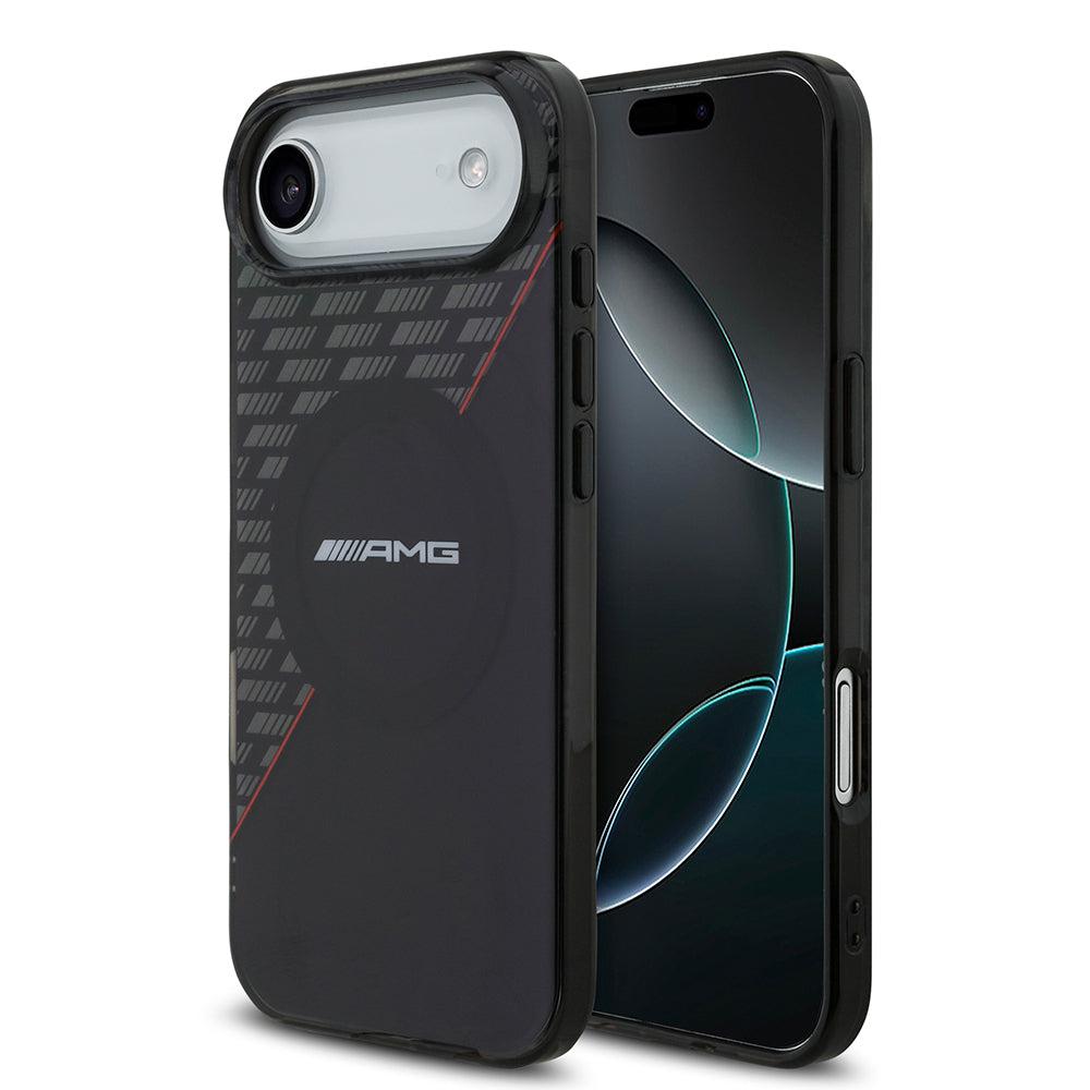 Apple iPhone 17 Air Kılıf AMG Orjinal Lisanslı M-safe Şarj Özellikli Çift Katmanlı Kırmızı Çapraz Çizgili Kapak - Görsel 2