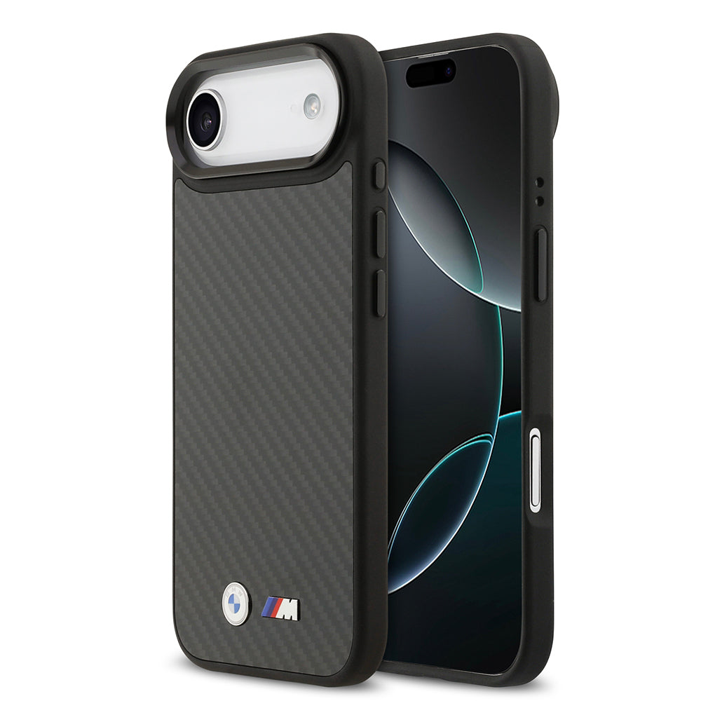 Apple iPhone 17 Air Kılıf BMW Orjinal Lisanslı M-safe Şarj Özellikli Karbon Fiber Metal Logolu Kevlar Kapak - Görsel 2