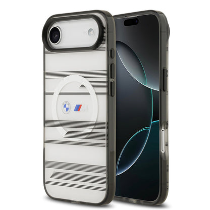 Apple iPhone 17 Air Kılıf BMW Orjinal Lisanslı M-safe Şarj Özellikli Metal Kamera Butonlu Yatay Şeritli M Dizayn Kapak - Görsel 2
