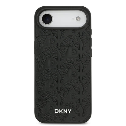 Apple iPhone 17 Air Kılıf DKNY Orjinal Lisanslı M-safe Şarj Özellikli 3D Yazılı Grid Pattern Kapak - Görsel 3