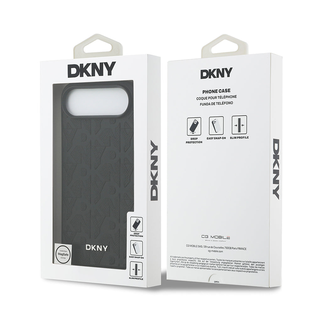 Apple iPhone 17 Air Kılıf DKNY Orjinal Lisanslı M-safe Şarj Özellikli 3D Yazılı Grid Pattern Kapak - Görsel 8