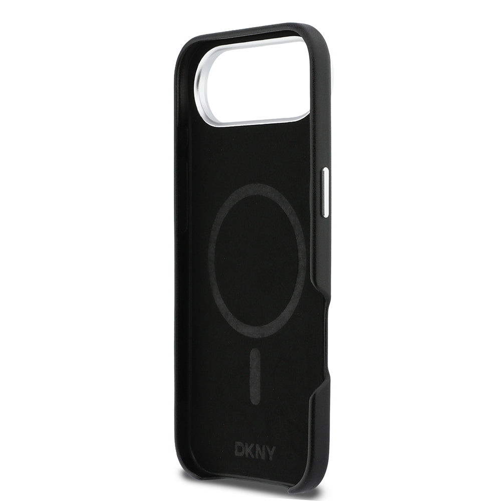 Apple iPhone 17 Air Kılıf DKNY Orjinal Lisanslı M-safe Şarj Özellikli PU Büyük Dikey Logolu Kapak - Görsel 7