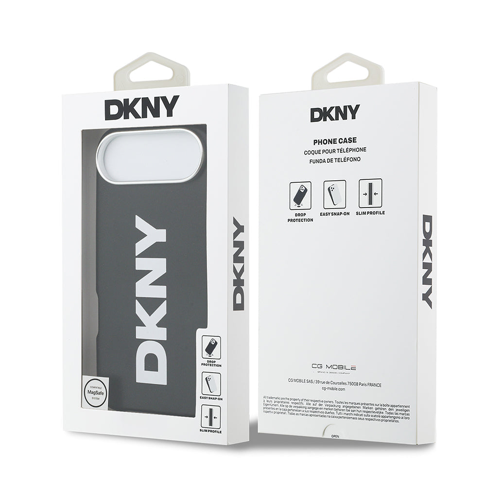 Apple iPhone 17 Air Kılıf DKNY Orjinal Lisanslı M-safe Şarj Özellikli PU Büyük Dikey Logolu Kapak - Görsel 8