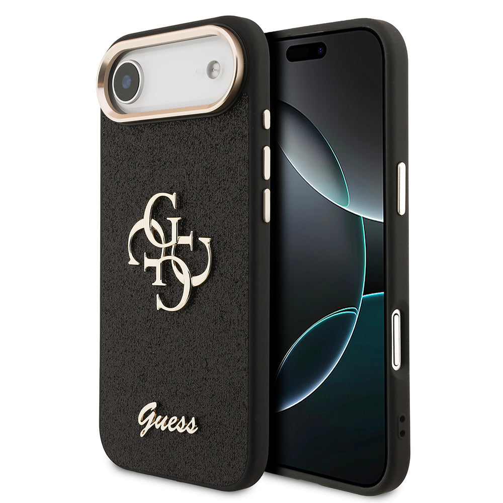 Apple iPhone 17 Air Kılıf Guess Orjinal Lisanslı 4G Büyük Metal Kamera Çerçeveli ve Logolu Glitter Kapak - Görsel 3