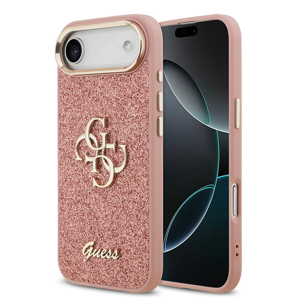 Apple iPhone 17 Air Kılıf Guess Orjinal Lisanslı 4G Büyük Metal Kamera Çerçeveli ve Logolu Glitter Kapak - Görsel 2