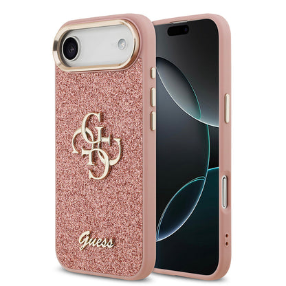 Apple iPhone 17 Air Kılıf Guess Orjinal Lisanslı 4G Büyük Metal Kamera Çerçeveli ve Logolu Glitter Kapak - Görsel 2