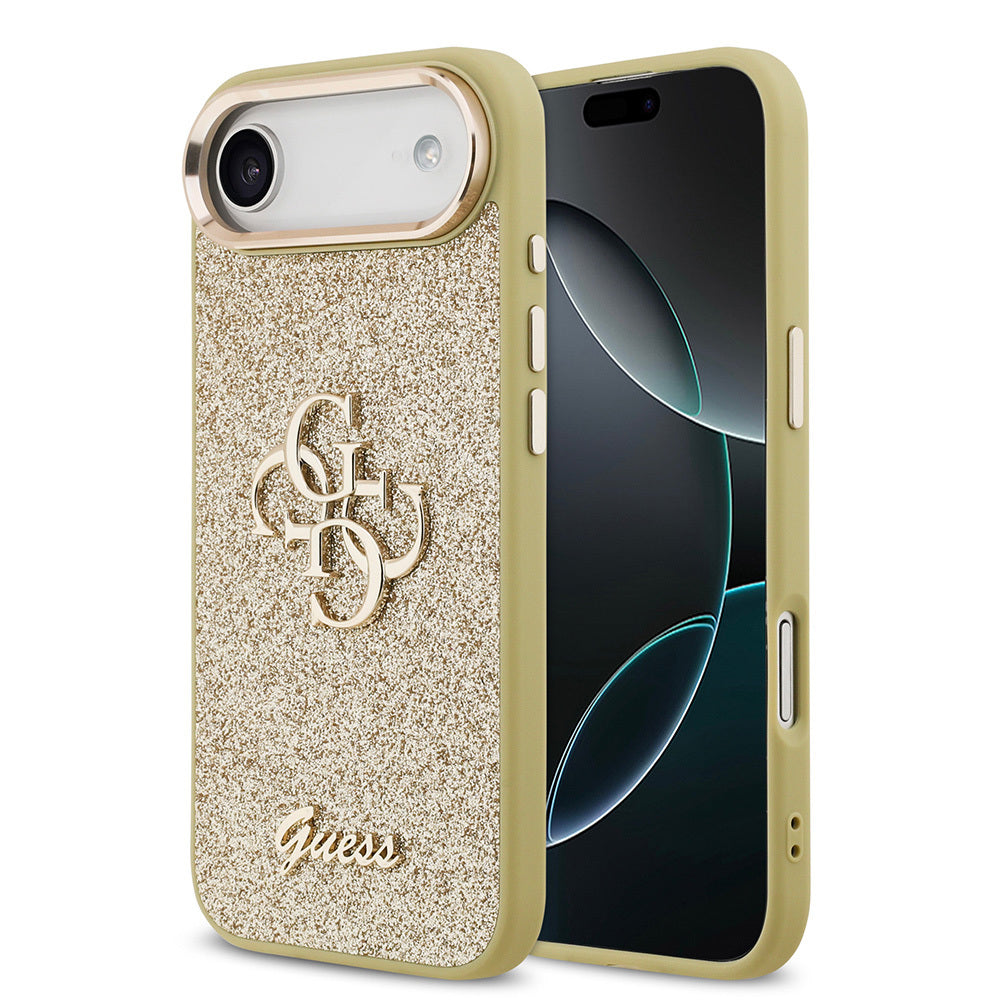 Apple iPhone 17 Air Kılıf Guess Orjinal Lisanslı 4G Büyük Metal Kamera Çerçeveli ve Logolu Glitter Kapak - Görsel 4