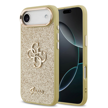 Apple iPhone 17 Air Kılıf Guess Orjinal Lisanslı 4G Büyük Metal Kamera Çerçeveli ve Logolu Glitter Kapak - Görsel 4