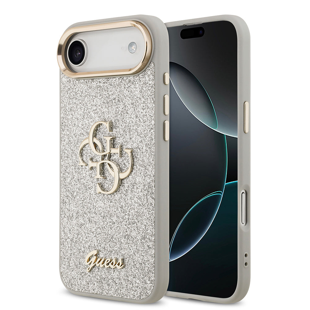 Apple iPhone 17 Air Kılıf Guess Orjinal Lisanslı 4G Büyük Metal Kamera Çerçeveli ve Logolu Glitter Kapak - Görsel 5
