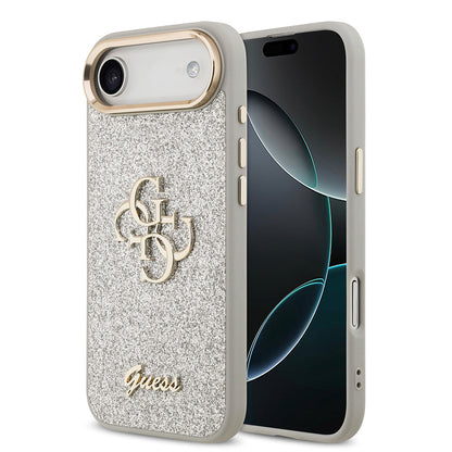 Apple iPhone 17 Air Kılıf Guess Orjinal Lisanslı 4G Büyük Metal Kamera Çerçeveli ve Logolu Glitter Kapak - Görsel 5