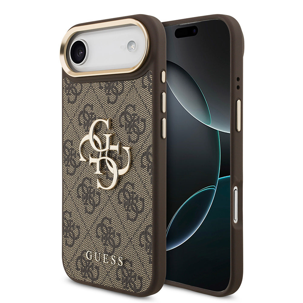Apple iPhone 17 Air Kılıf Guess Orjinal Lisanslı Gold Metal Kamera Çerçeveli 4G Desenli Metal Büyük 4G ve Yazı Logolu Kapak - Görsel 3