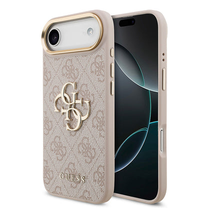 Apple iPhone 17 Air Kılıf Guess Orjinal Lisanslı Gold Metal Kamera Çerçeveli 4G Desenli Metal Büyük 4G ve Yazı Logolu Kapak - Görsel 4