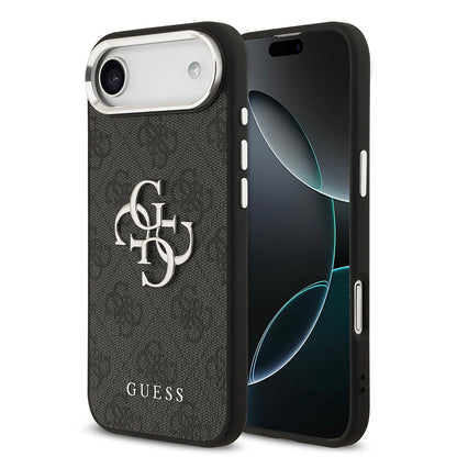 Apple iPhone 17 Air Kılıf Guess Orjinal Lisanslı Gümüş Metal Kamera Çerçeveli 4G Desenli Metal Büyük 4G ve Yazı Logolu Kapak - Görsel 3