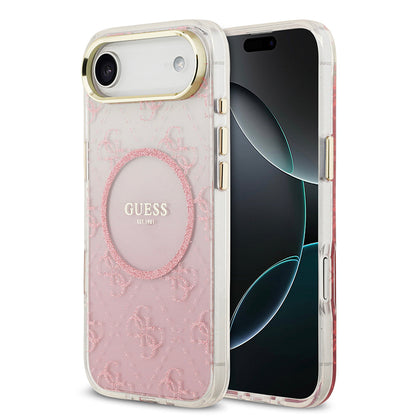 Apple iPhone 17 Air Kılıf Guess Orjinal Lisanslı M-safe Şarj Özellikli 4G Desenli Simli Silikon Kapak - Görsel 2