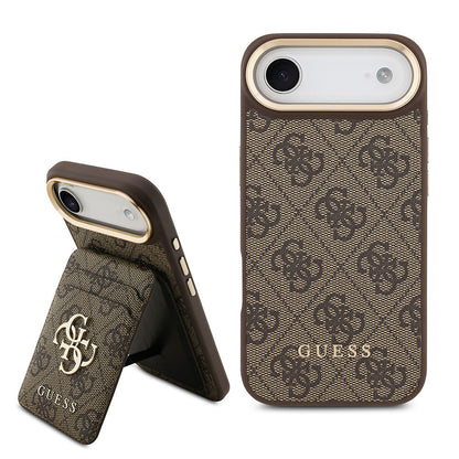 Apple iPhone 17 Air Kılıf Guess Orjinal Lisanslı M-safe Şarj Özellikli 4G Metal Büyük Logolu Kartlıklı Kapak