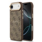 Apple iPhone 17 Air Kılıf Guess Orjinal Lisanslı M-safe Şarj Özellikli Gold Metal Kamera Çerçeveli PU Deri 4G Desenli Yazı Logolu Kapak