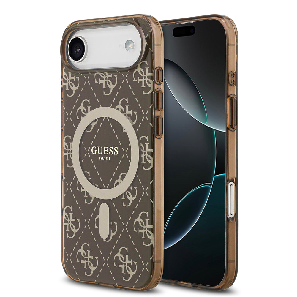 Apple iPhone 17 Air Kılıf Guess Orjinal Lisanslı M-safe Şarj Özellikli IML Baskılı Klasik Logolu 4G Desenli Kapak - Görsel 2