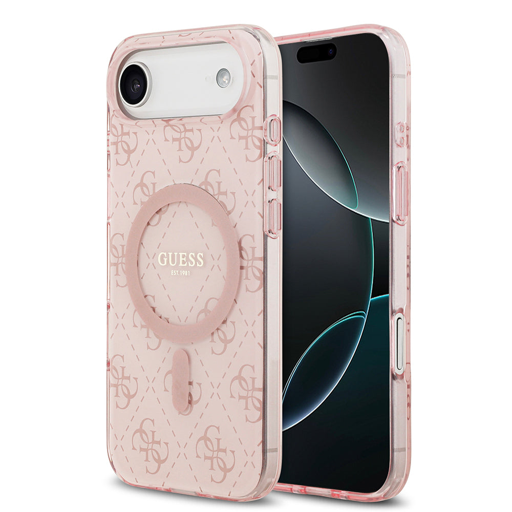 Apple iPhone 17 Air Kılıf Guess Orjinal Lisanslı M-safe Şarj Özellikli IML Baskılı Klasik Logolu 4G Desenli Kapak - Görsel 3