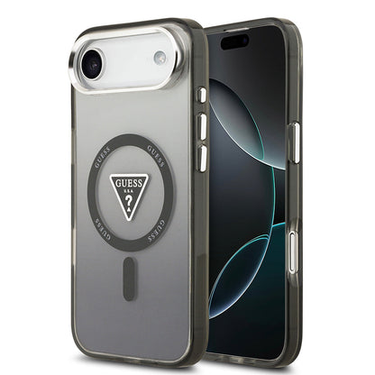 Apple iPhone 17 Air Kılıf Guess Orjinal Lisanslı M-safe Şarj Özellikli IML Baskılı Üçgen Logolu Metal Kamera Çerçeveli Kapak - Görsel 3