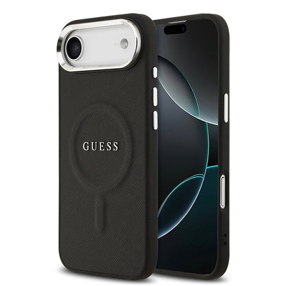 Apple iPhone 17 Air Kılıf Guess Orjinal Lisanslı M-safe Şarj Özellikli Klasik Yazı Logolu PU Deri Kapak - Görsel 3