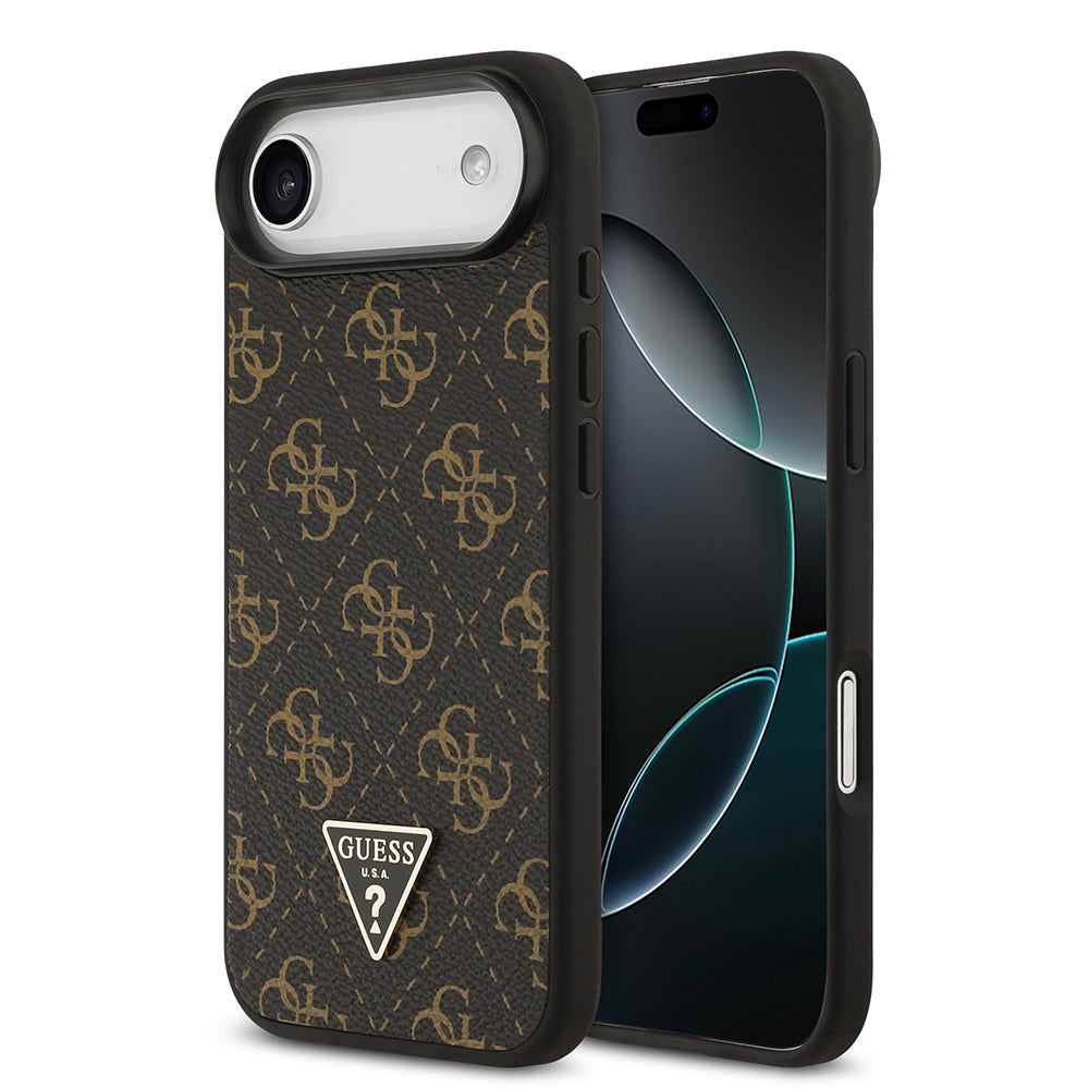 Apple iPhone 17 Air Kılıf Guess Orjinal Lisanslı PU Deri 4G Desenli Üçgen Logolu Kapak - Görsel 2