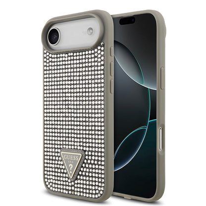 Apple iPhone 17 Air Kılıf Guess Orjinal Lisanslı Taşlı Arka Yüzey Üçgen Logolu Kapak - Görsel 5
