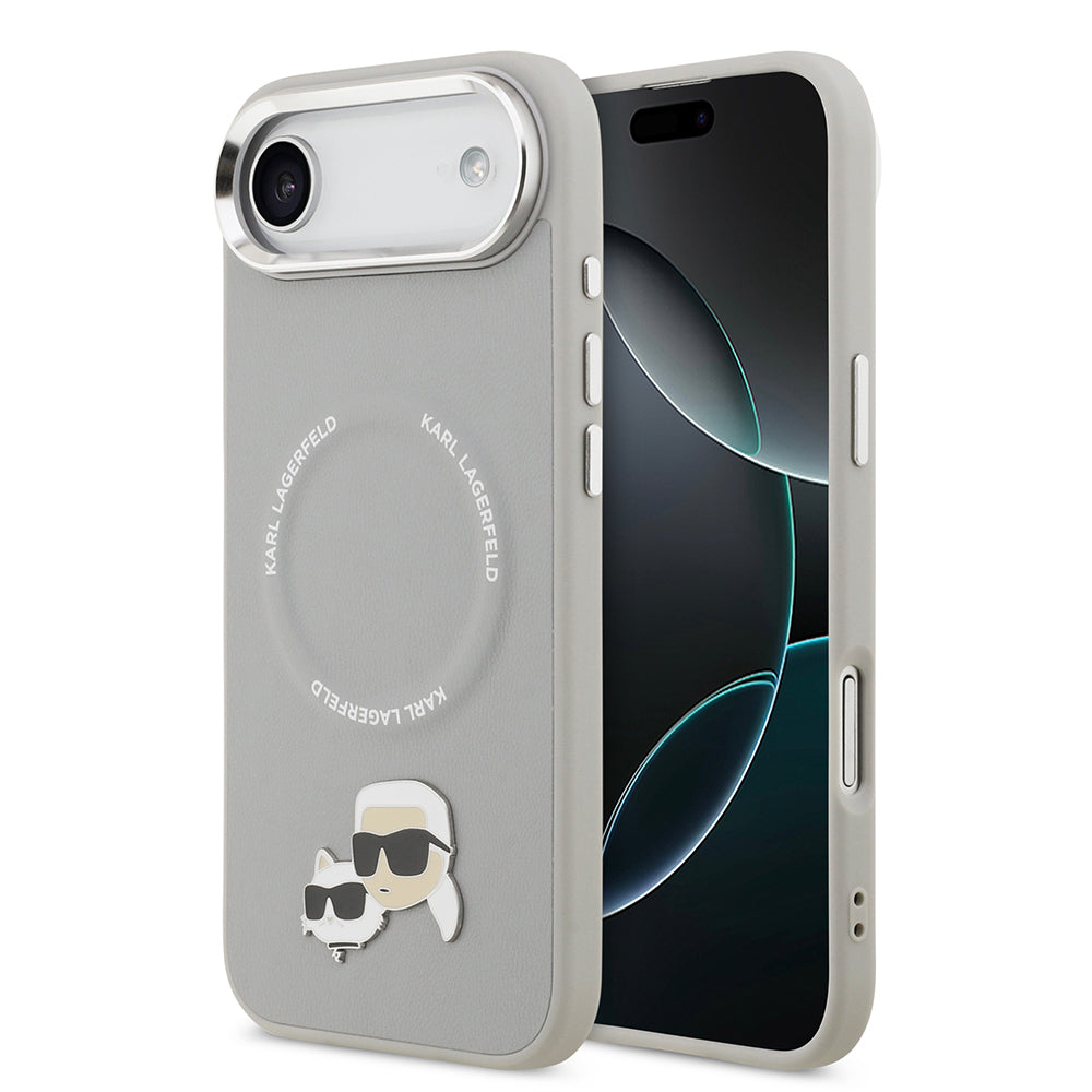 Apple iPhone 17 Air Kılıf Karl Lagerfeld Orjinal Lisanslı M-safe Şarj Özellikli Metal Kamera ve Buton Tasarımlı K&C PU Deri Kapak - Görsel 3