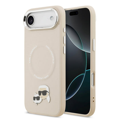 Apple iPhone 17 Air Kılıf Karl Lagerfeld Orjinal Lisanslı M-safe Şarj Özellikli Metal Kamera ve Buton Tasarımlı K&C PU Deri Kapak - Görsel 4