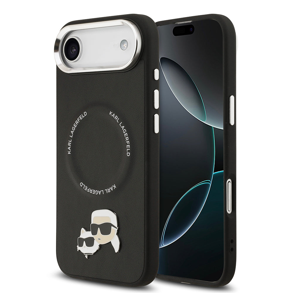 Apple iPhone 17 Air Kılıf Karl Lagerfeld Orjinal Lisanslı M-safe Şarj Özellikli Metal Kamera ve Buton Tasarımlı K&C PU Deri Kapak - Görsel 2