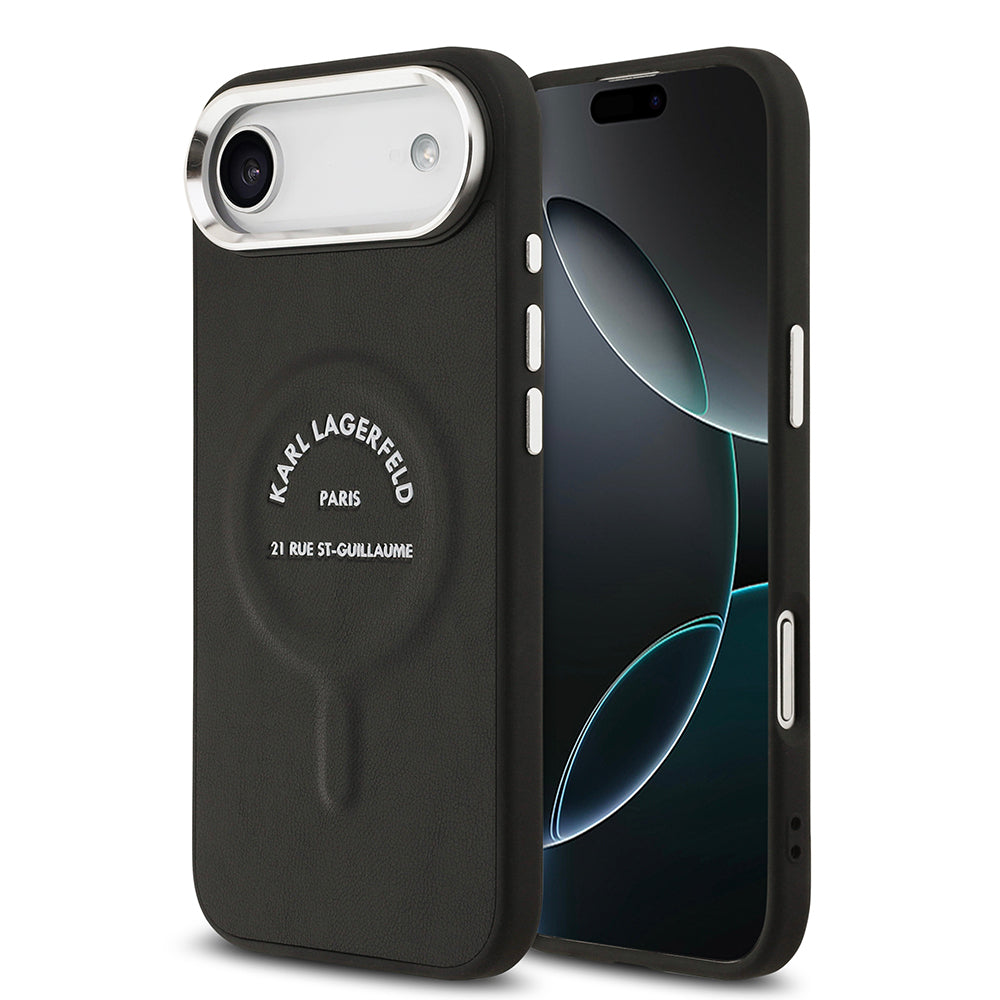 Apple iPhone 17 Air Kılıf Karl Lagerfeld Orjinal Lisanslı M-safe Şarj Özellikli Metal Kamera ve Buton Tasarımlı Paris RSG PU Deri Kapak - Görsel 2