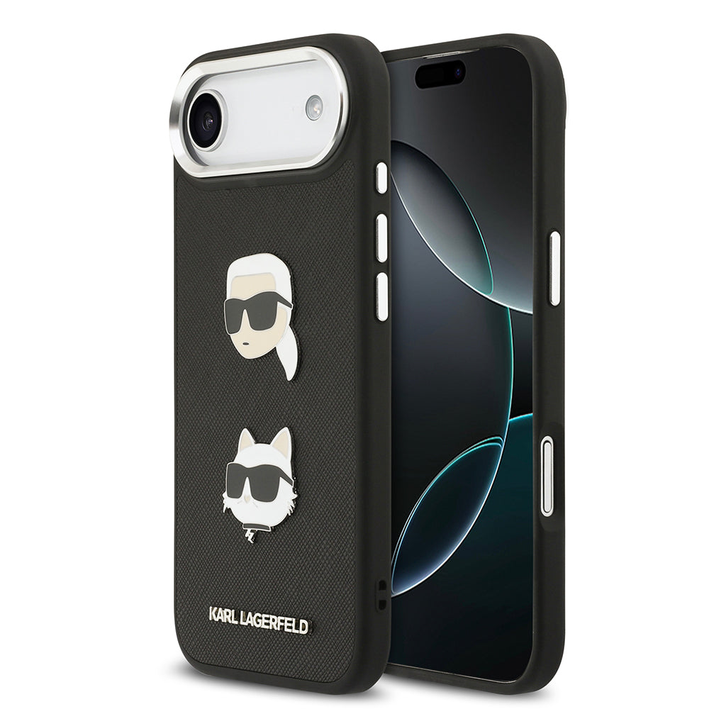 Apple iPhone 17 Air Kılıf Karl Lagerfeld Orjinal Lisanslı Metal Logolu K&C Heads Pin Kapak - Görsel 2