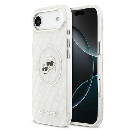 Apple iPhone 17 Air Kılıf Karl Lagerfeld Orjinal Lisanslı Parlayan Simli Karl & Choupette Heads Kapak - Görsel 2